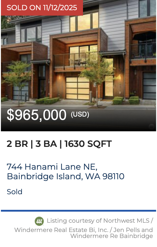 744 Hanami Lane on Bainbridge Island sold by Jen Pells Windermere Bainbridge 